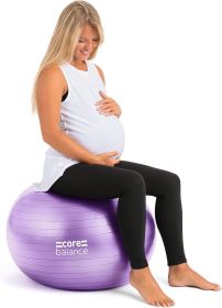 Core Balance Pregnancy Ball with Air Pump - Ideal for Prenatal Yoga, Pilates, and Maternity Exercises, Doubles as Office Chair