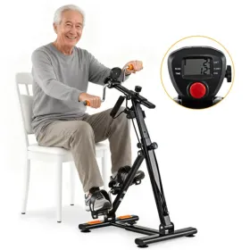 Multi-Functional Senior Fitness Machine - Full-Body Low-Impact Workout + Hand/Foot Massage, Black+Orange (Option: Defaulttitle)
